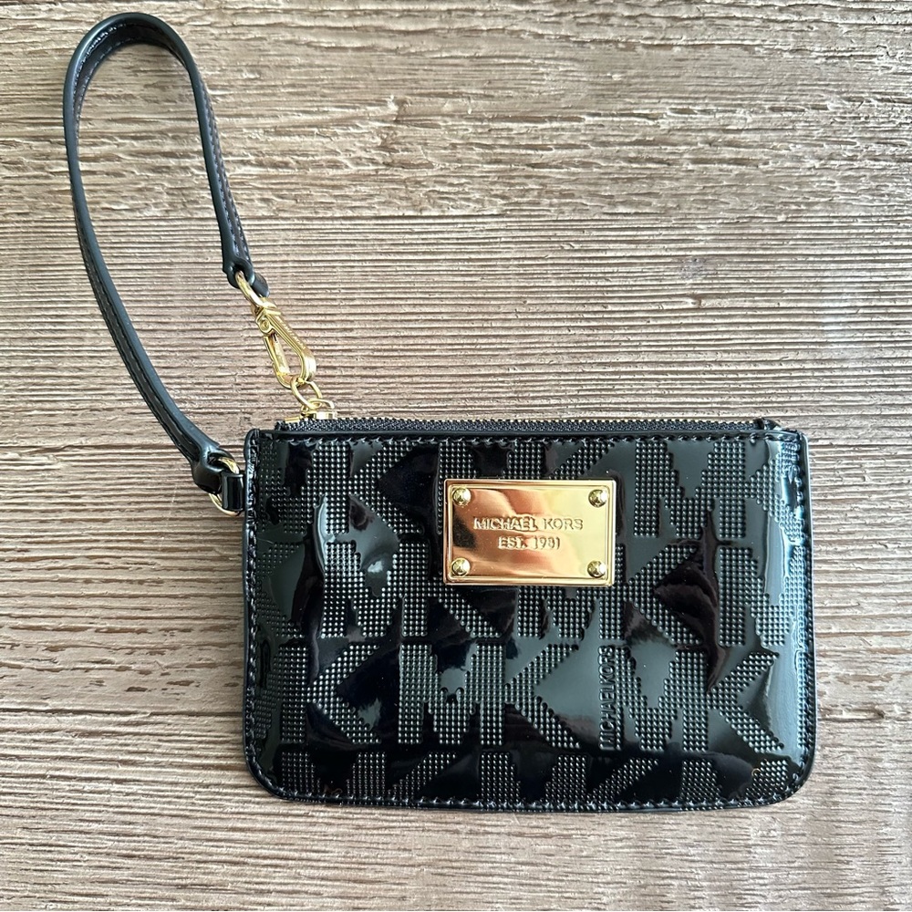 Michael Kors Black Zip Closure Wallet Wristlet
